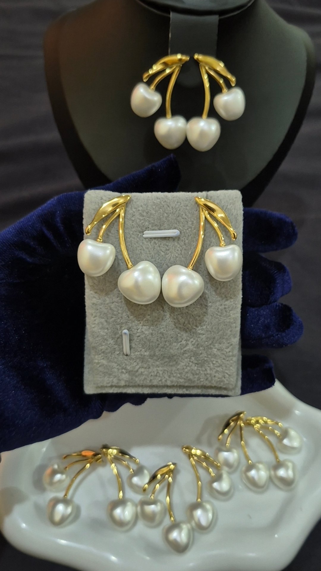 Sweet Cherry Pearl Earrings